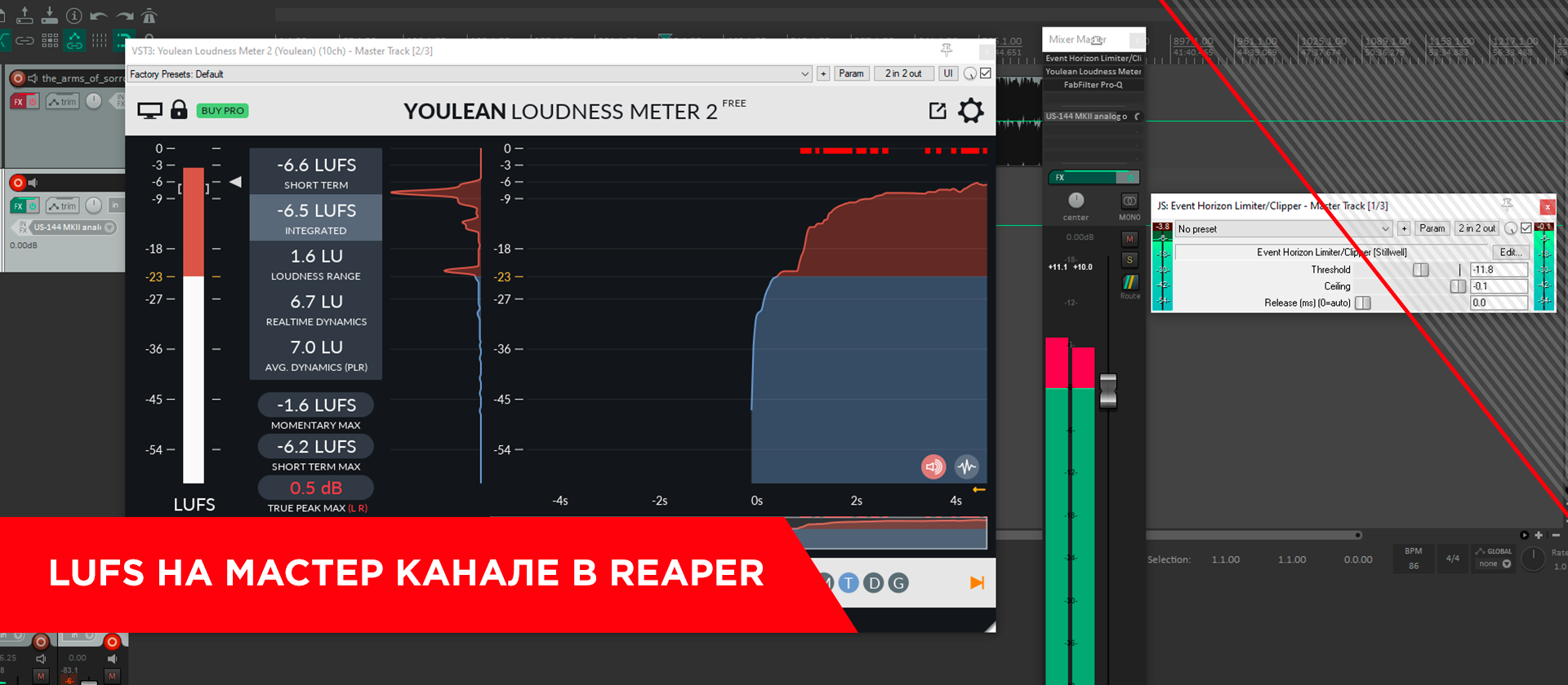 LUFS на мастер канале в REAPER